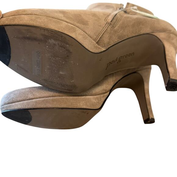 Paul Green Suave Fango Suede High Heel Ankle Boots Almond Toe Size 8.5 NWB - Picture 8 of 12